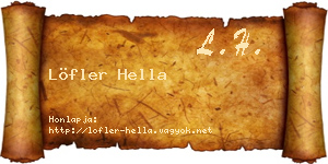 Löfler Hella névjegykártya